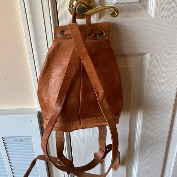Selling 2 genuine handmade leather backpacks / bags for him & her. Large & small main image 9